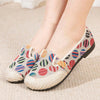 Boho Chic: Women's Retro Linen Slip-On Flats with Dots Print for Summer