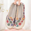 Boho Chic: Women's Retro Linen Slip-On Flats with Dots Print for Summer