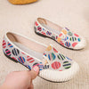 Boho Chic: Women's Retro Linen Slip-On Flats with Dots Print for Summer