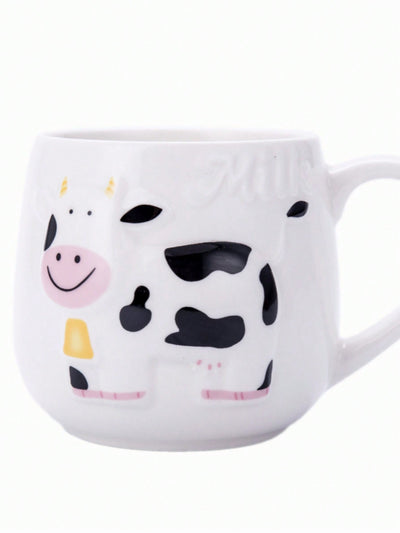 Creative Relief Ceramic Cow Milk Coffee Mug - Add a Touch of Whimsy to Your Morning Routine!