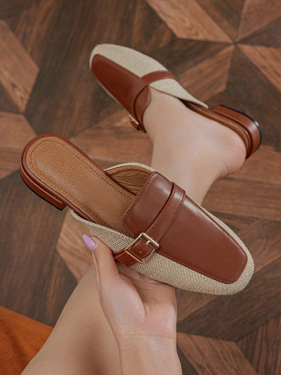 Belted Beauty: Fashionable Canvas Mules for Women