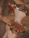 Belted Beauty: Fashionable Canvas Mules for Women