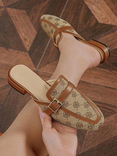 Belted Beauty: Fashionable Canvas Mules for Women