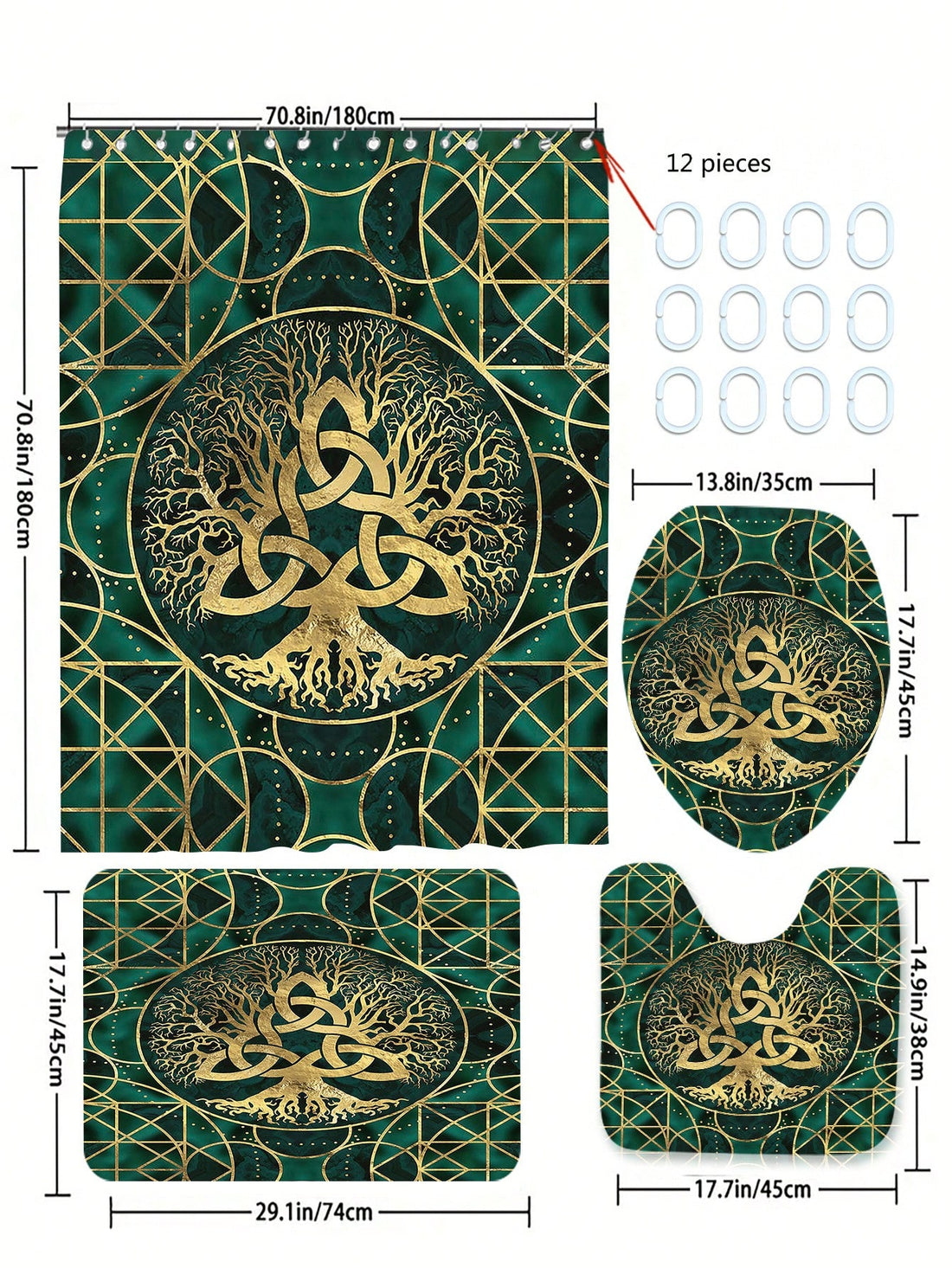 Upgrade your bathroom with our Vintage Pattern Printed Bathroom Set, including a <a href="https://canaryhouze.com/collections/shower-curtain" target="_blank" rel="noopener">shower curtain</a>, bathroom mat, hooks, anti-slip floor mat, and waterproof window curtain. Enjoy a stylish and functional space with this complete set, featuring a vintage pattern design. Create a safe and waterproof environment with ease.