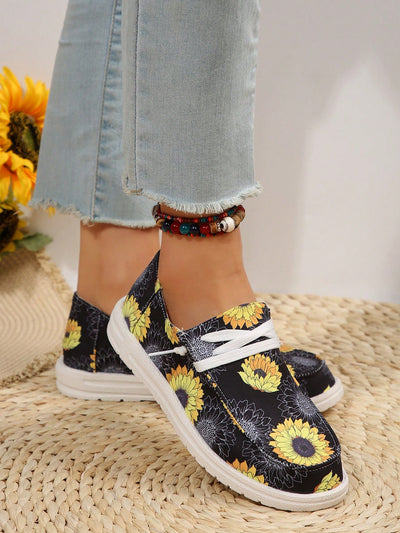 Flower Series Sneakers: Casual European and American Style Women's Canvas Shoes