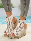 Summer Chic: Beige Leather Strap Wedges for Daily Comfort & Height