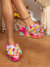 Summer Ready: Women's Fashionable Bright Colored Wedge Sandals with Thick Platform Sole