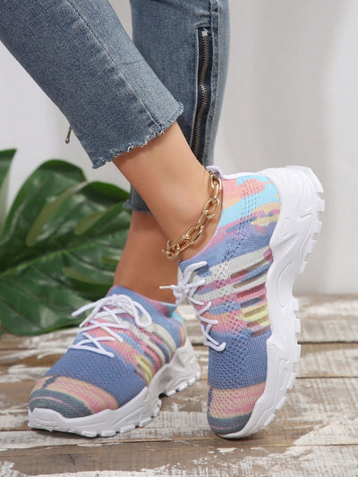 Explore in Style with Women's Outdoor Round Toe Casual Sneakers