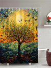 Simple Tree Print Waterproof Bathroom Shower Curtain for Modern Decor