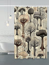 Simple Tree Print Waterproof Bathroom Shower Curtain for Modern Decor