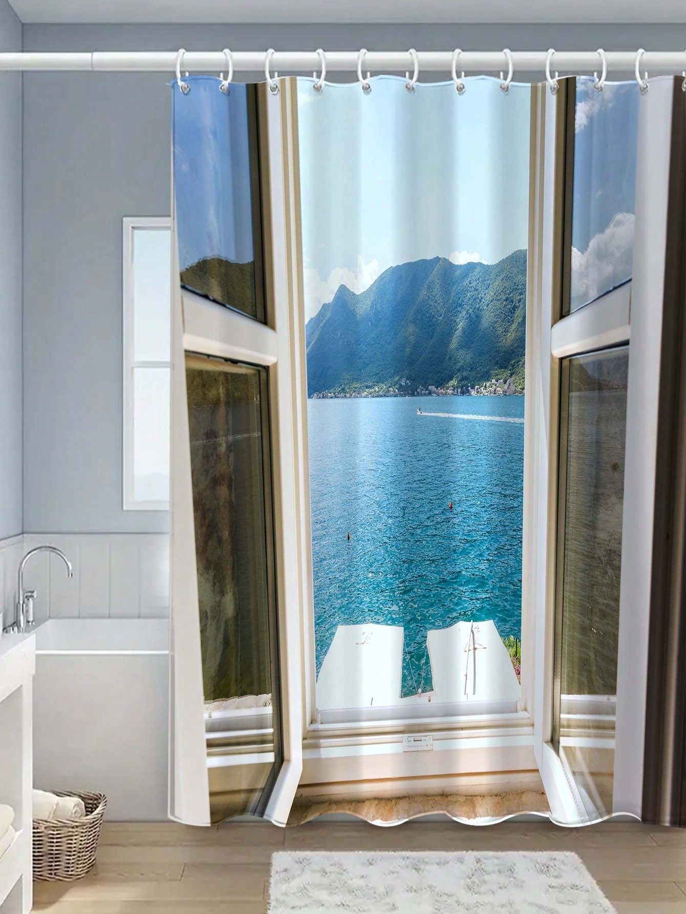 Transform your bathroom into a serene oasis with our Summer Serenity <a href="https://canaryhouze.com/collections/shower-curtain" target="_blank" rel="noopener">shower curtain</a> featuring a picturesque mountain and ocean view. Made from durable fabric, this curtain not only adds a touch of nature to your space but also provides privacy and protection from water splashes.