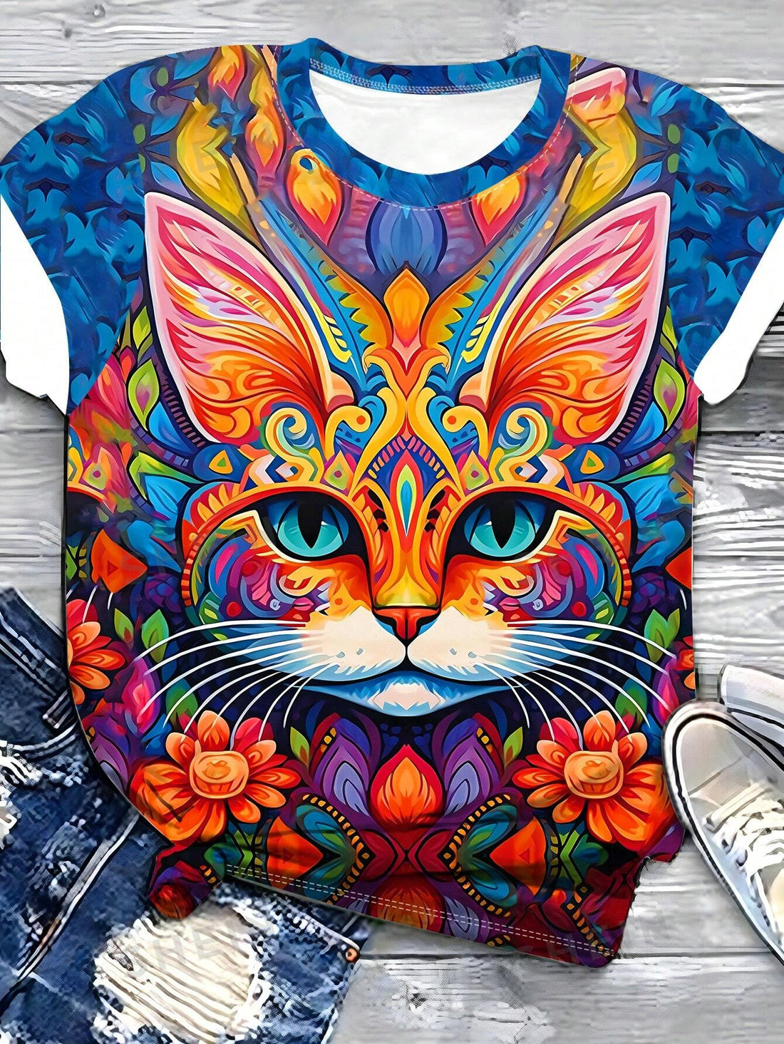 Introducing Lovely Lune's Plus Size Cat Flower Printed <a href="https://canaryhouze.com/collections/tshirt" target="_blank" rel="noopener">T-Shirt!</a> Made for cat lovers and fashion enthusiasts, this shirt features a unique and stylish cat flower print. With a comfortable and flattering plus size fit, this shirt is perfect for everyday wear or as a statement piece. Show off your love for cats in a chic and elegant way with Lovely Lune.