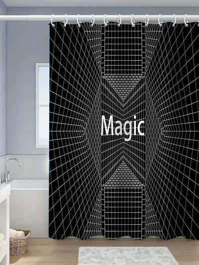 Creative Line Design Shower Curtain: Personalize Your Bathroom Decor!