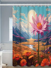 Modern Petal Printed Shower Curtain: Illuminate Your Bathroom with Style