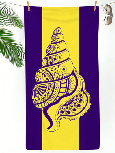 Seashell Paradise: Lightweight Beach Towel for Swimming, Camping, and Sports
