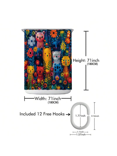 Colorful Bliss Printed Shower Curtain - Waterproof Bathroom Decor