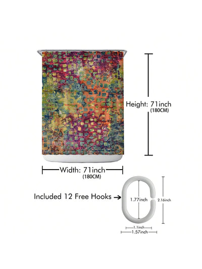 Colorful Bliss Printed Shower Curtain - Waterproof Bathroom Decor