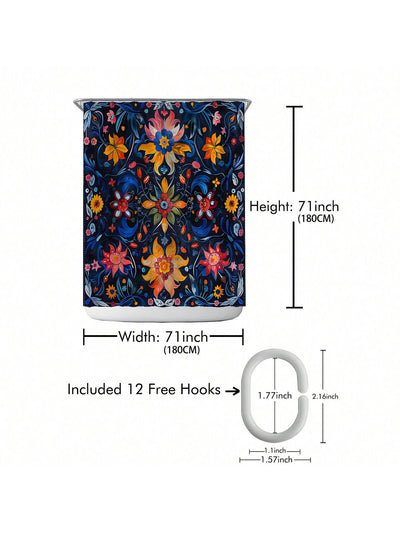 Colorful Bliss Printed Shower Curtain - Waterproof Bathroom Decor