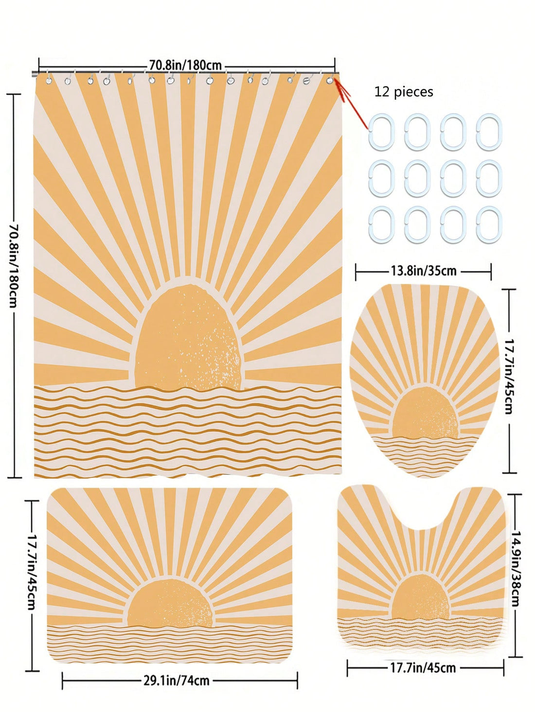 Transform your bathroom into a bright and stylish oasis with our Sunshine Pattern Printed <a href="https://canaryhouze.com/collections/shower-curtain" target="_blank" rel="noopener">Shower Curtain</a> and Bathroom Mat Set. The sunny pattern will add a touch of cheer to your space, while the functional aspects of the set provide durability and slip resistance. Elevate your bathroom experience now!