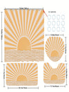 Sunshine Pattern Printed Shower Curtain and Bathroom Mat Set: Brighten Your Bathroom with Style and Functionality