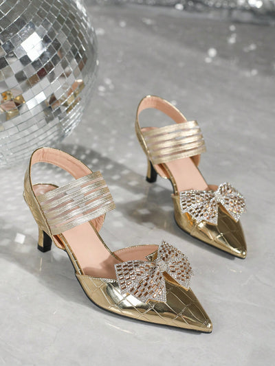 Silver Laser Snake Pattern High Heels: Elegant Spring/Summer Footwear with Imitation Pearl Acrylic Flower Decor