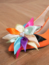 Rainbow Flower Backless Sandals: Step into Style with High Heels