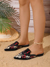 Summer Blossom Embroidered Flat Mules: Must-Have Outdoor Footwear for Women