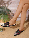 Summer Blossom Embroidered Flat Mules: Must-Have Outdoor Footwear for Women