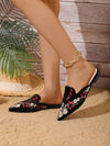 Summer Blossom Embroidered Flat Mules: Must-Have Outdoor Footwear for Women