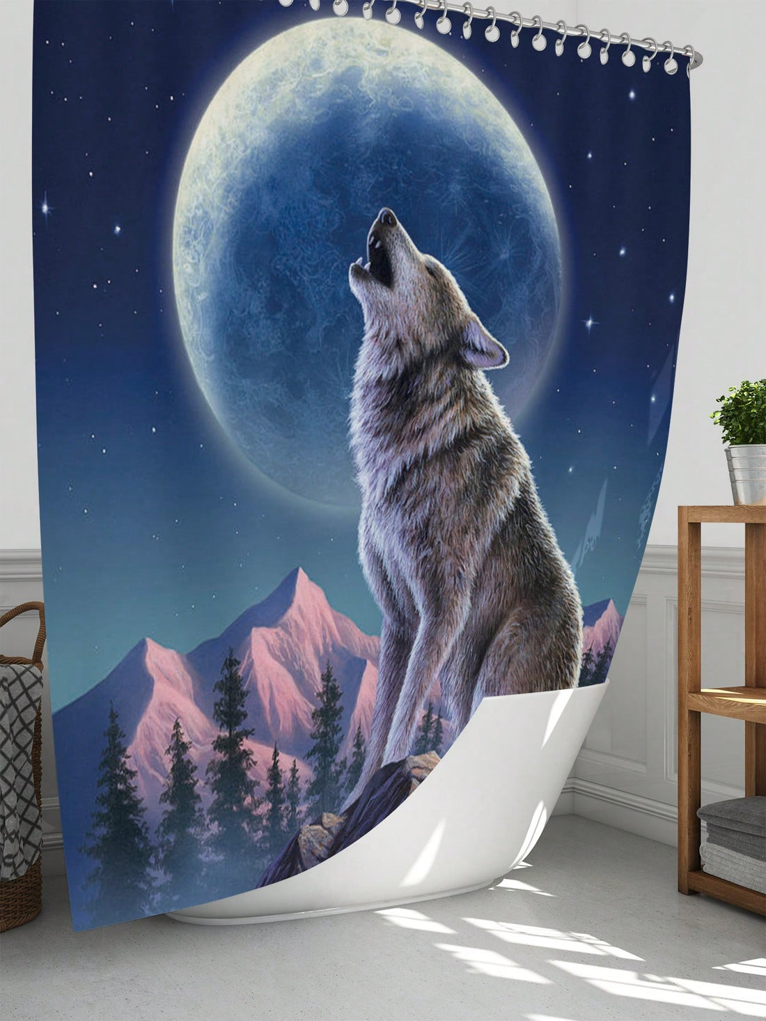 Transform your bathroom into a wildlife sanctuary with our Waterproof Wolf Howling <a href="https://canaryhouze.com/collections/shower-curtain" target="_blank" rel="noopener">Shower Curtain</a> Set. Made of high-quality material, this set includes an anti-slip mat and toilet seat cover, providing both style and practicality. Keep your bathroom clean and safe while adding a touch of nature to your daily routine.