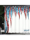 Stars & Stripes 4th of July Shower Curtain Set - Patriotic Bathroom Decor in Red, White, and Blue