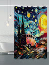 Starry Castle Car Printed Waterproof Shower Curtain - Add Magic to Your Bathroom Decor!