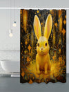 Adorable Rabbit Printed Shower Curtain: A Modern, Waterproof Addition to Your Bathroom Decor!