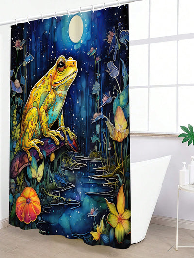 Adorable Rabbit Printed Shower Curtain: A Modern, Waterproof Addition to Your Bathroom Decor!