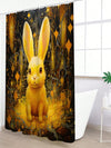 Adorable Rabbit Printed Shower Curtain: A Modern, Waterproof Addition to Your Bathroom Decor!