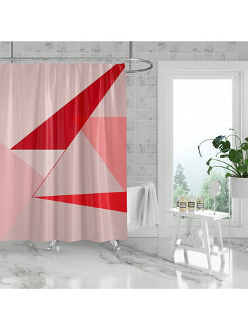 Upgrade your bathroom with our Fresh Pink Red Triangular Geometric <a href="https://canaryhouze.com/collections/shower-curtain" target="_blank" rel="noopener">Shower Curtain</a>. Made with waterproof and anti-mold materials, this stylish design will keep your space clean and dry. Easy to install with included hooks. Elevate your shower experience with confidence and style.