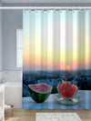 Juicy Watermelon Waterproof Bath Curtain with Hooks: Fun Bathroom Decor Accessory