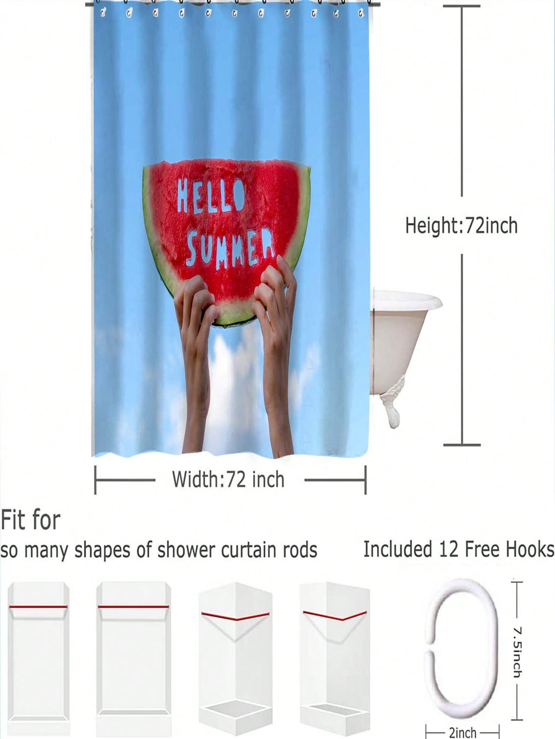 Add some fruity fun to your bathroom with our Juicy Watermelon Waterproof <a href="https://canaryhouze.com/collections/shower-curtain" target="_blank" rel="noopener">Bath Curtain</a>. Made with waterproof material, this curtain is designed to keep your bathroom dry and stylish. Comes with hooks for easy installation. Upgrade your bathroom decor with this playful accessory.