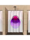 Geometric Circular Overlapping Pattern Waterproof Shower Curtain with Hooks - White & Purple