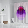 Geometric Circular Overlapping Pattern Waterproof Shower Curtain with Hooks - White & Purple