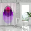 Geometric Circular Overlapping Pattern Waterproof Shower Curtain with Hooks - White & Purple