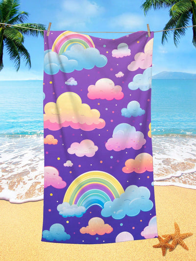 Rainbow Dreams: Quick-Drying Beach Towel for Swimming, Vacation, Travel, and Camping