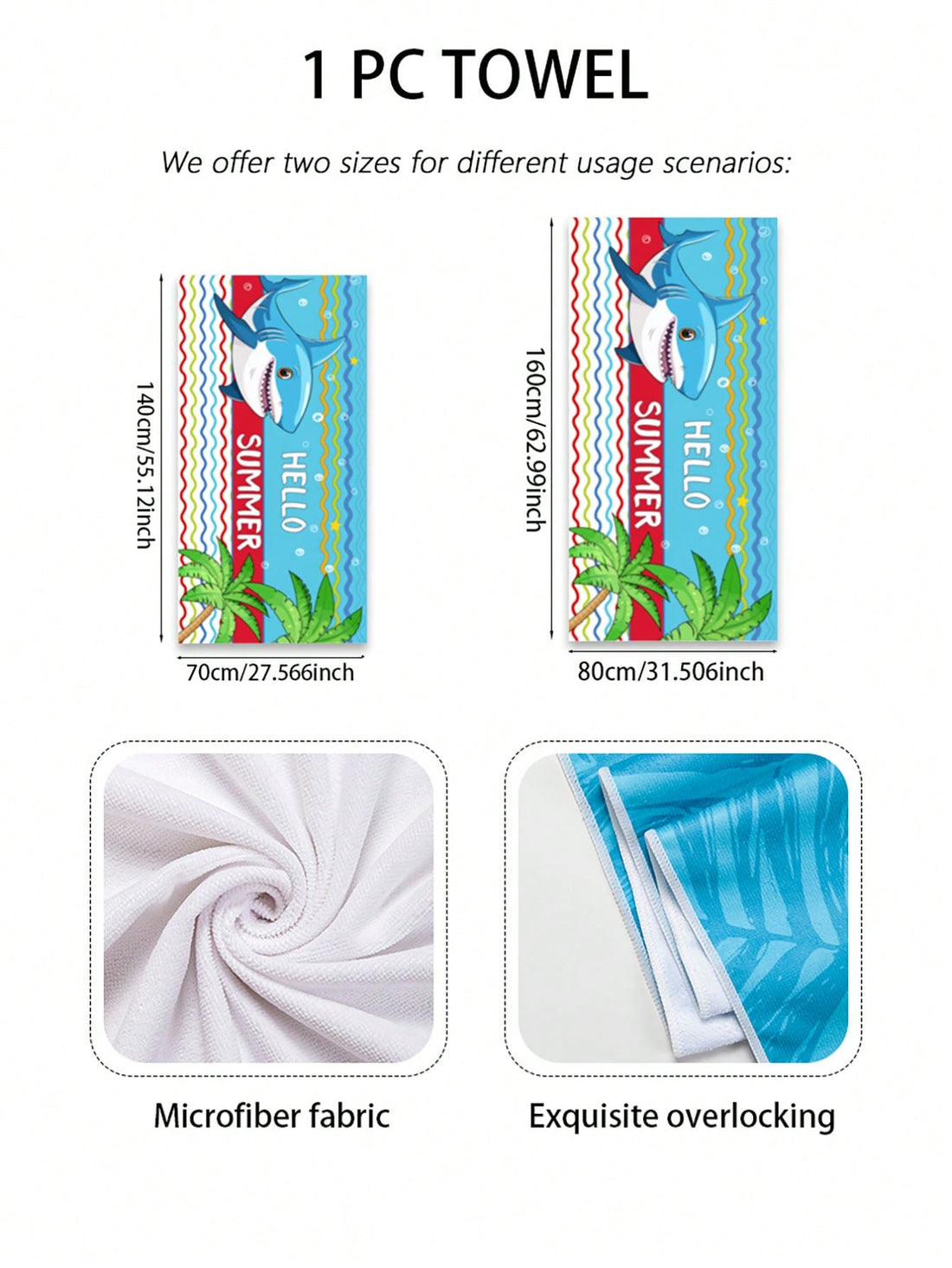 Introducing the Ultra-Fine Fiber Cartoon Shark <a href="https://canaryhouze.com/collections/towels" target="_blank" rel="noopener">Beach Towel</a> - your must-have travel companion. Made from ultra-fine fibers, this towel is both lightweight and quick-drying, making it perfect for your beach adventures. Stand out with its fun cartoon shark design while enjoying the benefits of fast-drying and lightweight material.