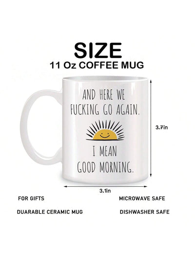 Sunshine in a Mug: 1pc 11oz English Letter Sun Pattern Coffee Mug