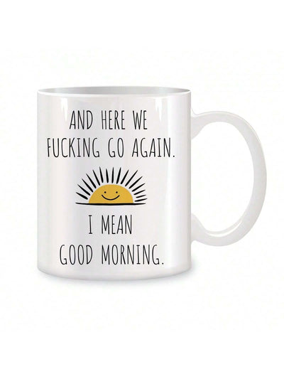 Sunshine in a Mug: 1pc 11oz English Letter Sun Pattern Coffee Mug