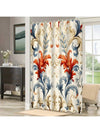 Elegantly Designed Baroque Style Leaf Printed Shower Curtain for Stylish Bathroom Decor