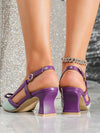 Stylish Multi-Color High Heel Slip-On Shoes with Bowknot and Back Strap