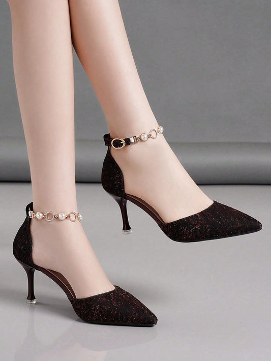 Stylish Hollow Out High-Heeled Single Shoes with Ankle Strap