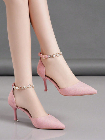 Stylish Hollow Out High-Heeled Single Shoes with Ankle Strap