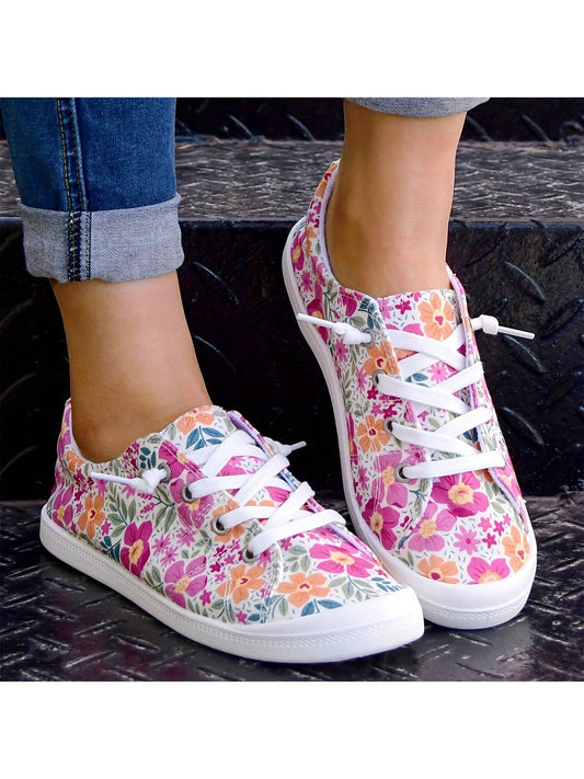 These canvas <a href="https://canaryhouze.com/collections/women-canvas-shoes" target="_blank" rel="noopener">sneakers</a> are the perfect choice for a comfortable and stylish spring and summer. With a colorful floral print, they add a fun and unique touch to any outfit. Expertly crafted for your comfort, they are a must-have for the upcoming season.